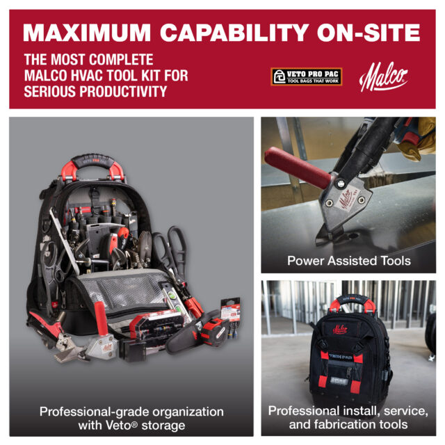 Malco® Ultimate HVAC Pro Kit with Veto® TECH PAC Backpack