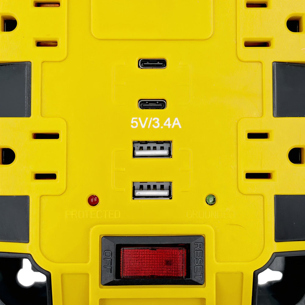 SHOPRO P010722 4- OutLet Magnetic PowerHub with LED Light with 4 USBs