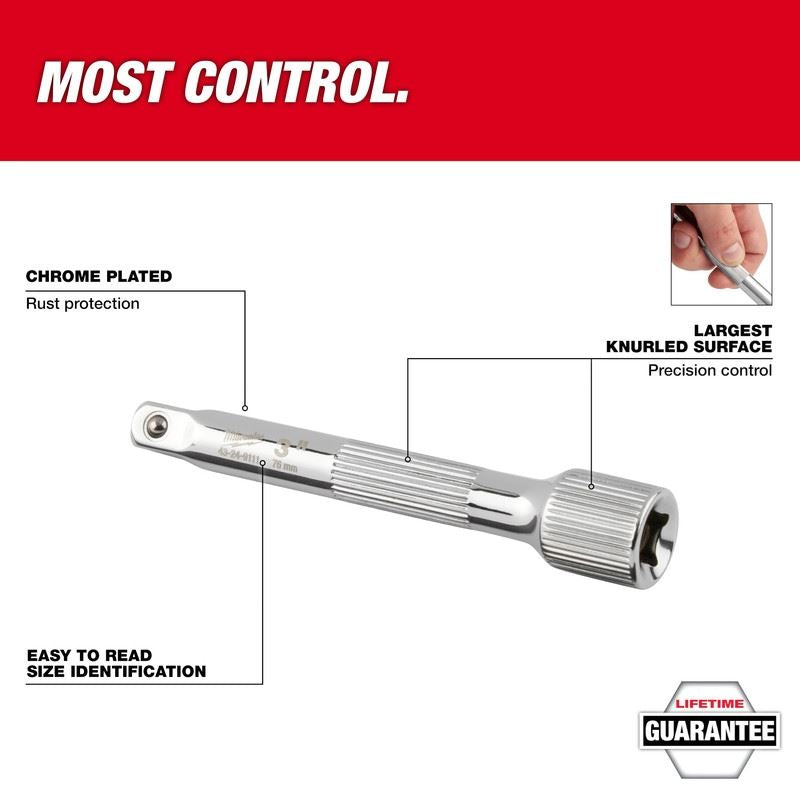 Milwaukee 48-22-9340 4pc 1/4in Drive Extension Set