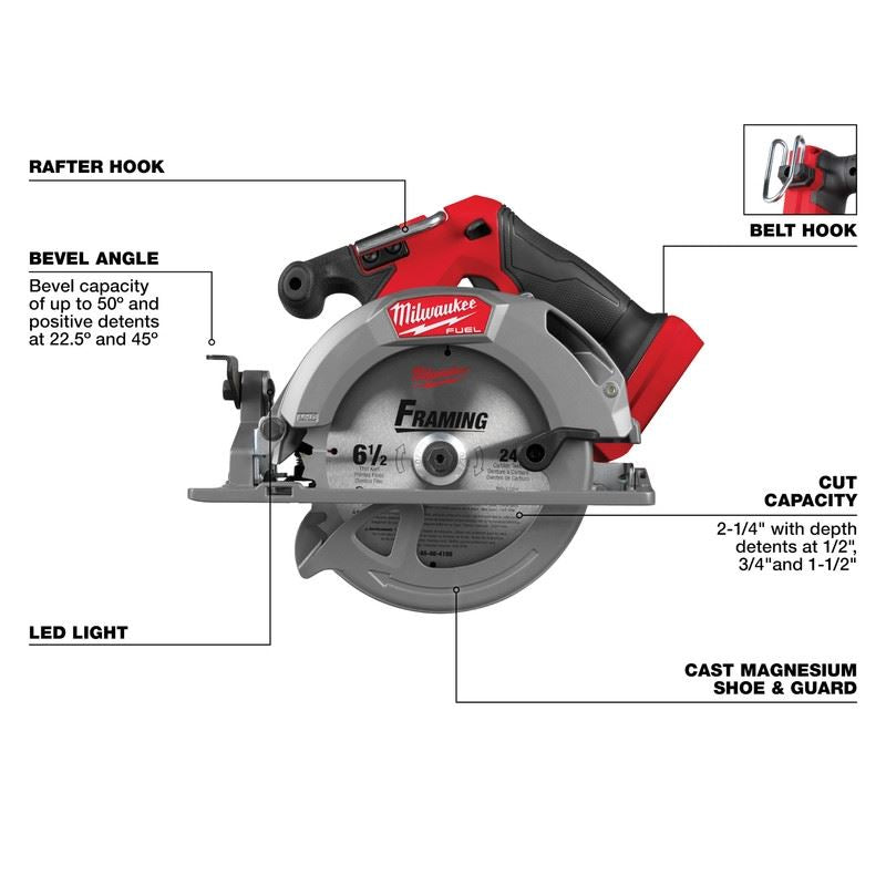 Milwaukee 2833-20 M18 FUEL 6-1/2in Circular Saw (Tool Only)