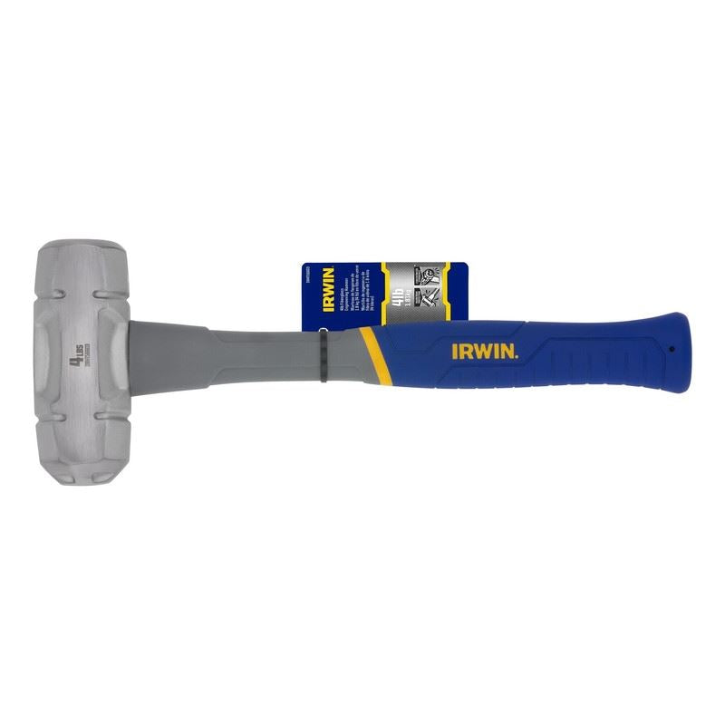 IRWIN IWHT56603 4 lb Polished Face Steel Head Rubber Sledge Hammer