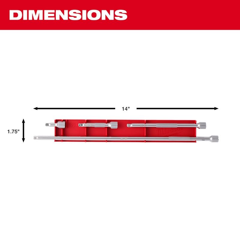 Milwaukee 48-22-9340 4pc 1/4in Drive Extension Set