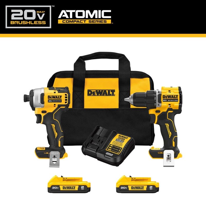 DEWALT DCK225D2 ATOMIC 20V MAX Brushles Compact Drill/Driver and Impact Driver Combo Kit
