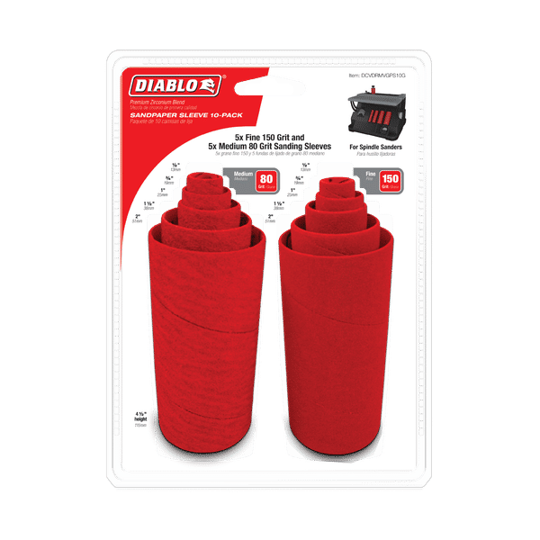DIABLO DCVDRMVGPS10G Assorted Sanding Sleeves (10-pk)