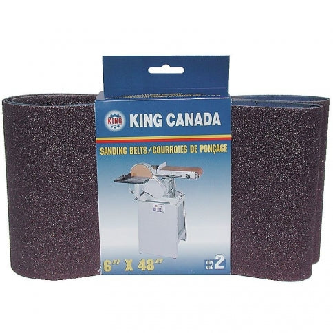 KING SB-648-K-80 2 PC. 6" X 48" -80 GRIT WOOD SANDING BELTS