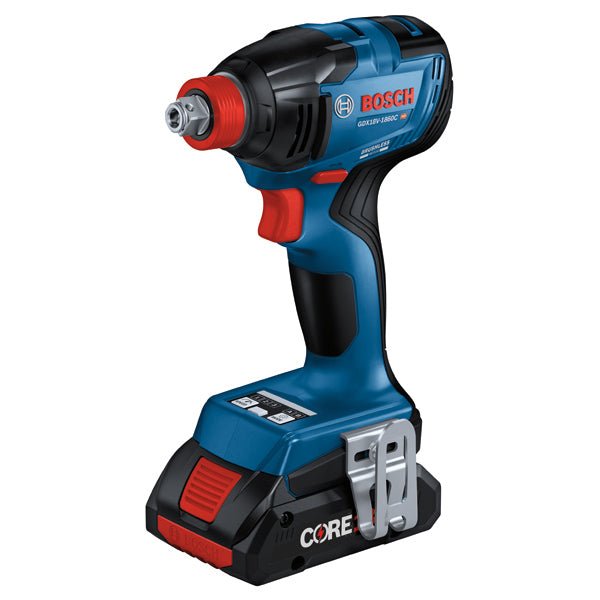 Bosch GDX18V - 1860CB15 18V Connected - Ready Two - In - One 1/4 In. and 1/2 In. Bit/Socket Impact Driver/Wrench Kit with (1) CORE18V 4 Ah Advanced Power Battery - Mississauga Hardware Centre Inc