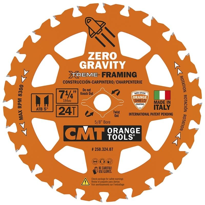 CMT 7 - 1/4in x 24T ZERO GRAVITY FRAMING BLADE - Mississauga Hardware Centre Inc