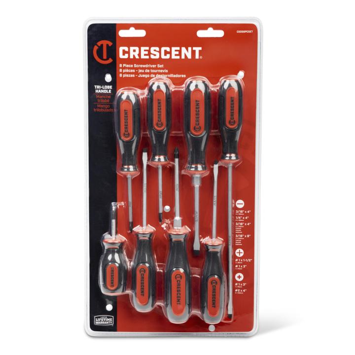 Crescent CSDS8PCSET 8 Piece Dual Material Screwdriver Set - Mississauga Hardware Centre Inc
