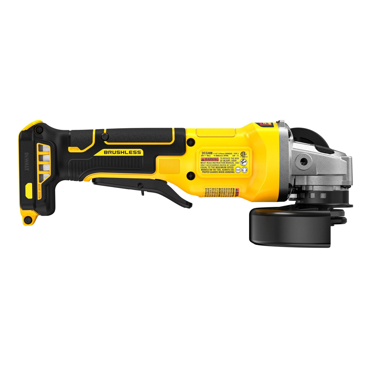 DEWALT DCG408B 20V MAX* Brushless Cordless 4 1/2 in. Paddle - Switch Grinder (Tool Only) - Mississauga Hardware Centre Inc
