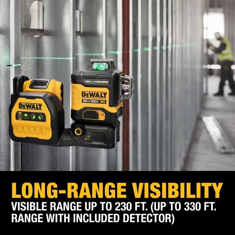 DEWALT DCLE34033D1 20V MAX XR 3 x 360 High Precision Green Laser - Mississauga Hardware Centre Inc