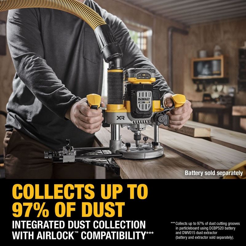 DEWALT DCW620B 20V MAX XR BRUSHLESS CORDLESS 2 - 1/4 PEAK HP PLUNGE ROUTER (TOOL ONLY) - Mississauga Hardware Centre Inc