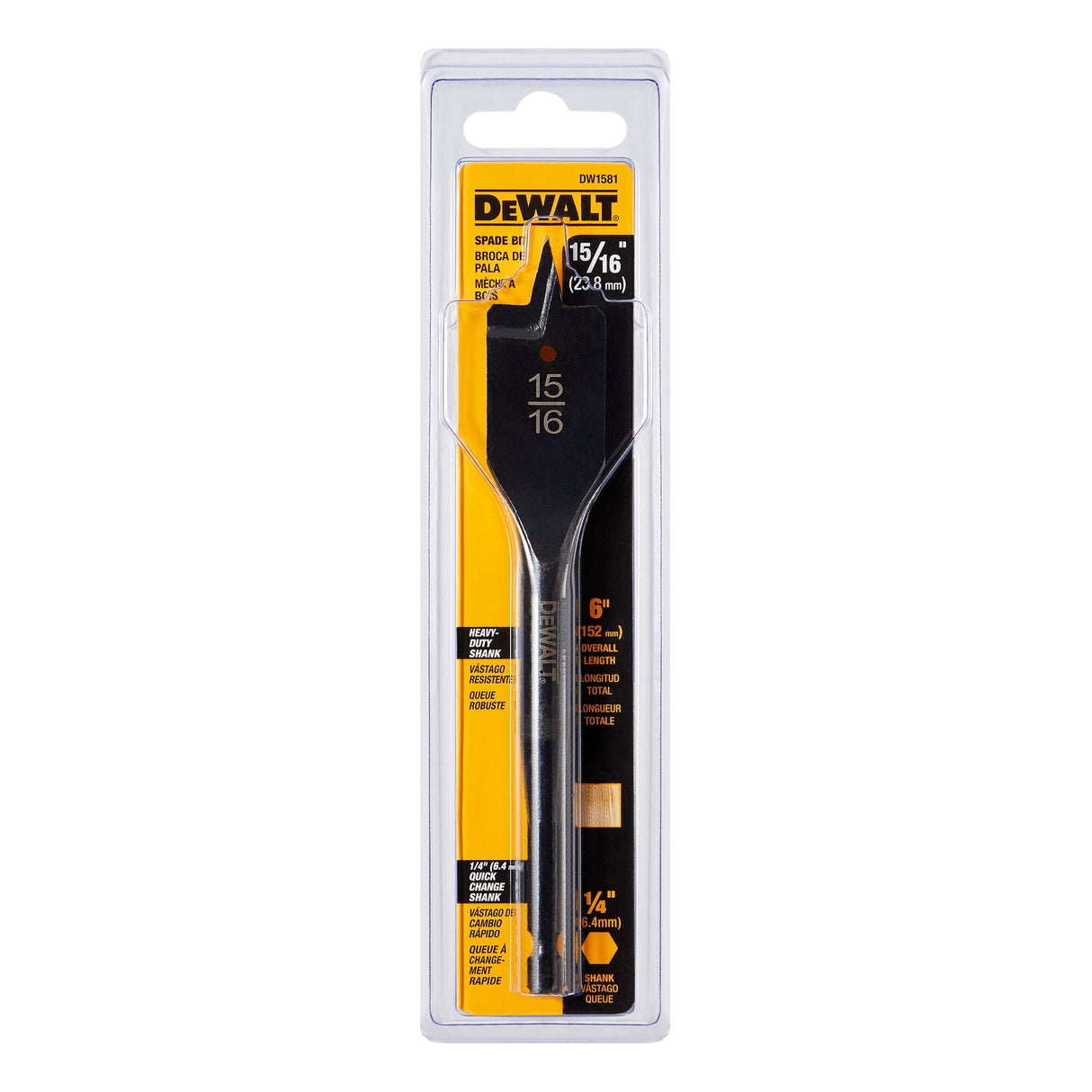 DEWALT DW1581 15/16" Spade Bit - Mississauga Hardware Centre Inc