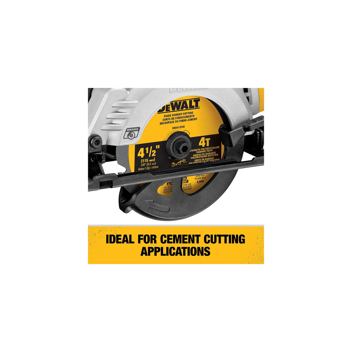 DEWALT DWA412PCD 4 - 1/2 in. 4T Fiber Cement Cutting Circular Saw Blade - Mississauga Hardware Centre Inc