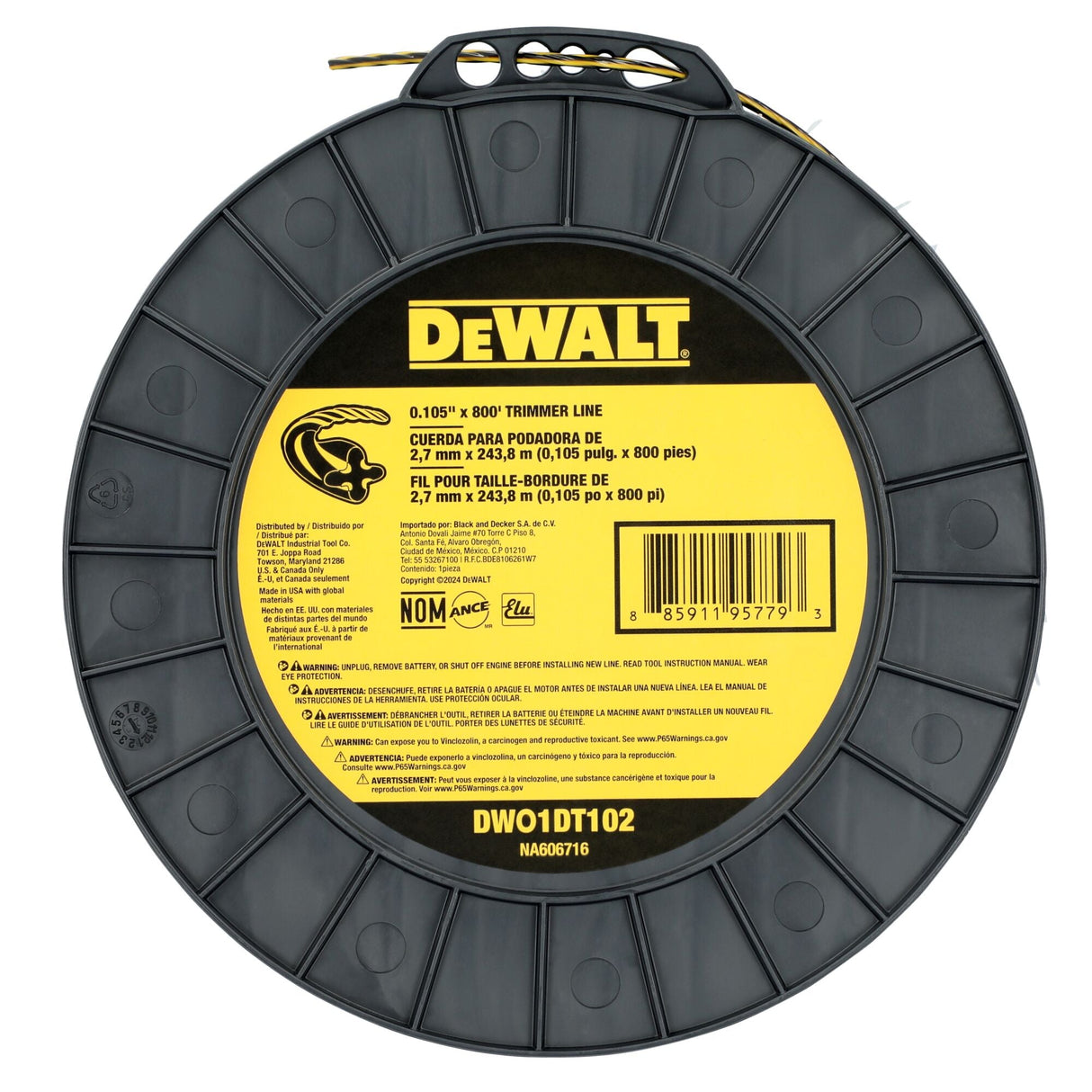 DEWALT DWO1DT102 0.105 in. X 700 ft. Trimmer Line - Mississauga Hardware Centre Inc