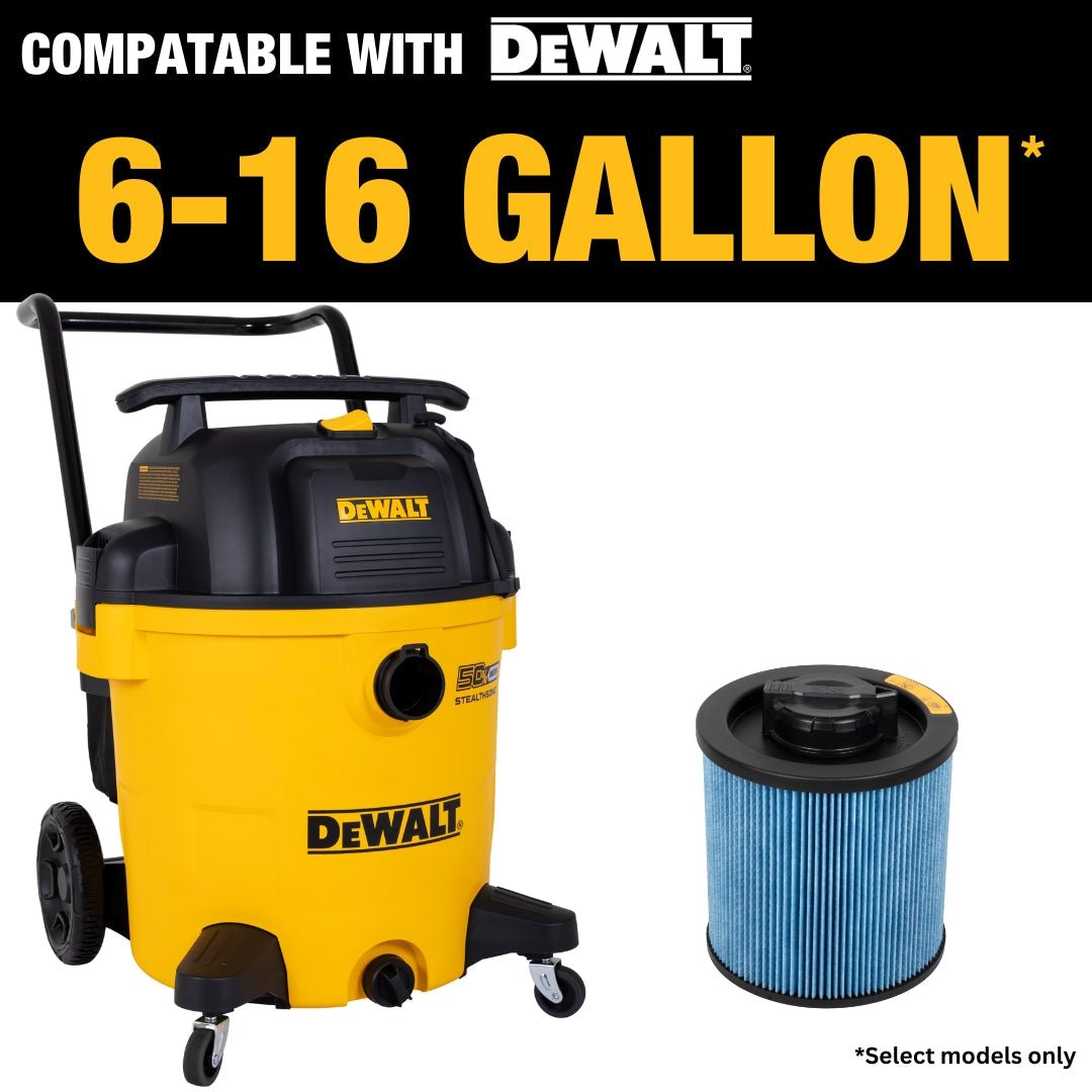 DEWALT DXVC6912 6 Gallon to 16 Gallon Cartridge Filter for High Efficiency Wet/Dry Vacuum - Mississauga Hardware Centre Inc