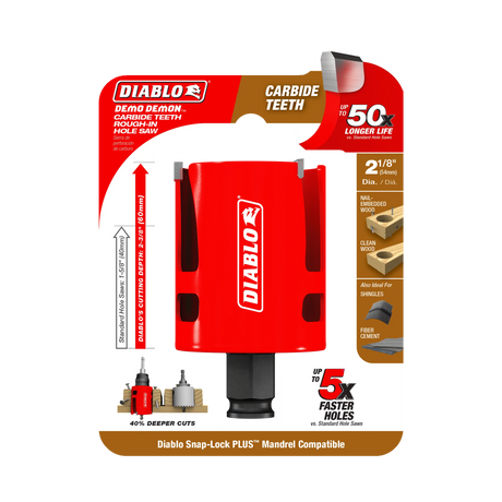 Diablo Demo Demon® Carbide Teeth Rough-In Hole Saws