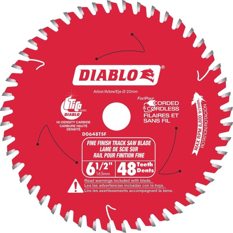 Diablo D0648TSF 6 - 1/2in 48 - Teeth Track Saw Blade for Fine Finish and Plywood - Mississauga Hardware Centre Inc