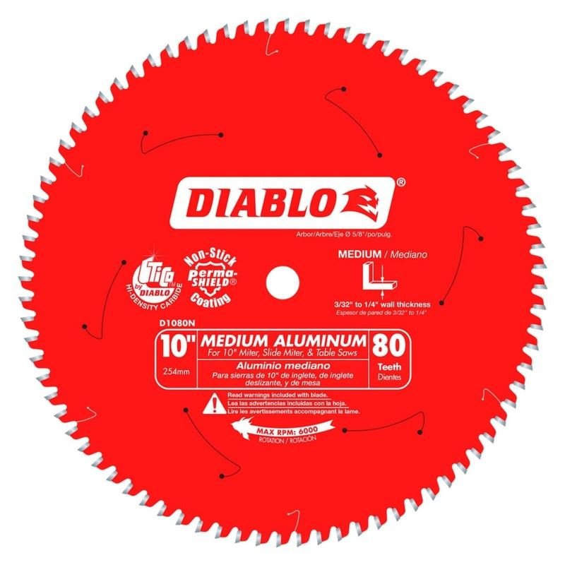 Diablo D1080N 10in x 80 - Teeth Saw Blade for Medium Aluminum - Mississauga Hardware Centre Inc