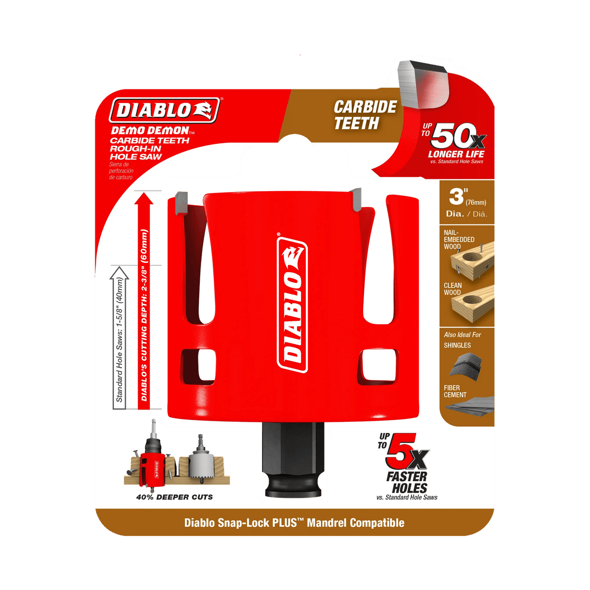 Diablo Demo Demon® Carbide Teeth Rough - In Hole Saws - Mississauga Hardware Centre Inc