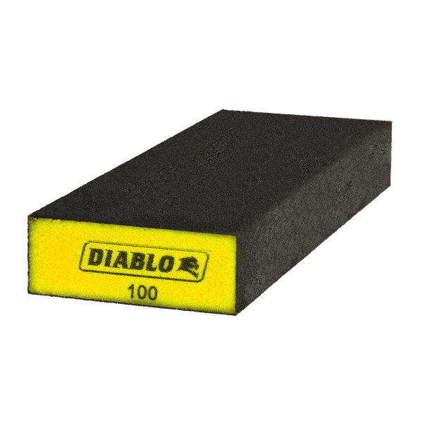 DIABLO DFBBLOCBFN01G 8" x 3" x 1" 100 - Grit Extended Flat Edge Sanding Sponge - Mississauga Hardware Centre Inc