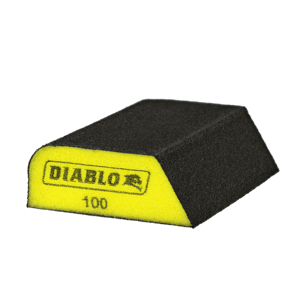 DIABLO DFBCOMBFIN01G 4" x 2 - 1/2" x 1" 100 - Grit Dual - Edge Sanding Sponge - Mississauga Hardware Centre Inc