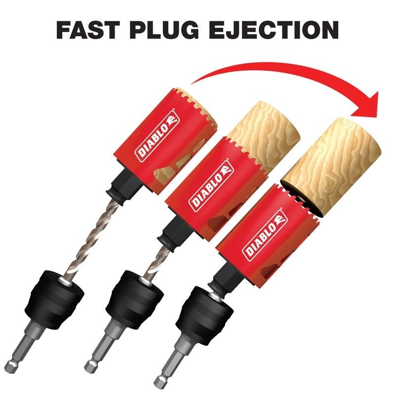 DIABLO DHSAR375 3/8in Snap - Lock Plus Holesaw Arbor - Mississauga Hardware Centre Inc