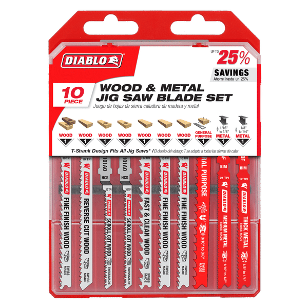 DIABLO DJT10S Jig Saw Blade Set for Wood & Metal (10 - pc) - Mississauga Hardware Centre Inc