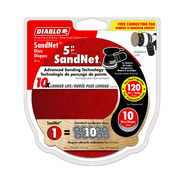DIABLO DND050150H10I 5" Sand Demon™ 150 - Grit Sanding Discs with Connection Pad (10 - pk) - Mississauga Hardware Centre Inc