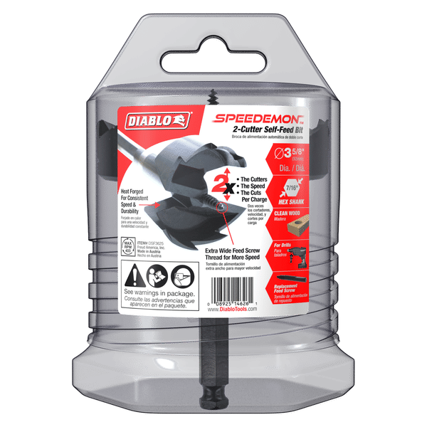 DIABLO DSF3625 3 - 5/8" SPEEDemon™ 2 - Cutter Self - Feed Bit - Mississauga Hardware Centre Inc