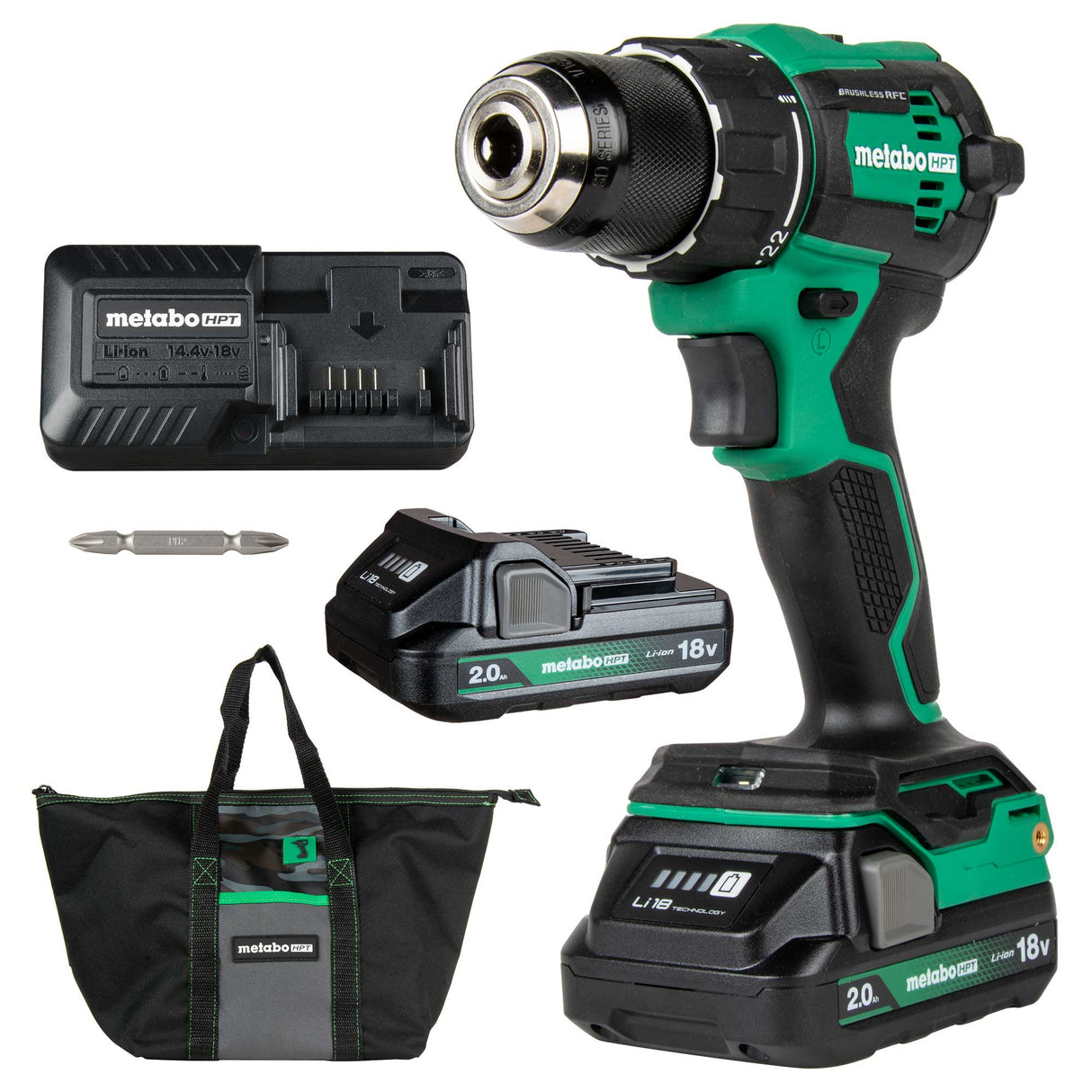 metabo HPT DS18DEXM 18V MultiVolt™ 1/2" Cordless Brushless Driver Drill Kit