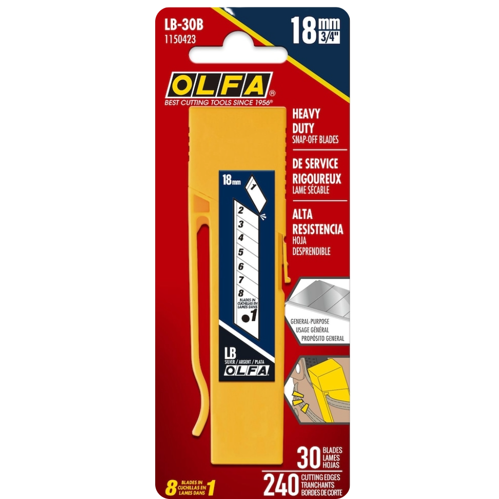OLFA 1150423 18mm LB Silver Snap Blade - 30 Pack