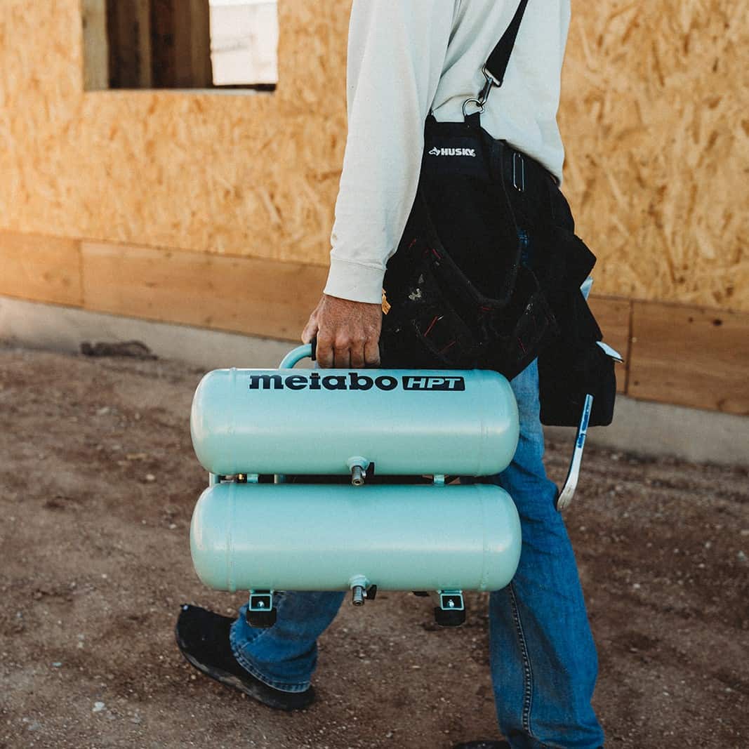 metabo HPT EC99SM 4 Gallon Portable Electric Twin Stack Air Compressor