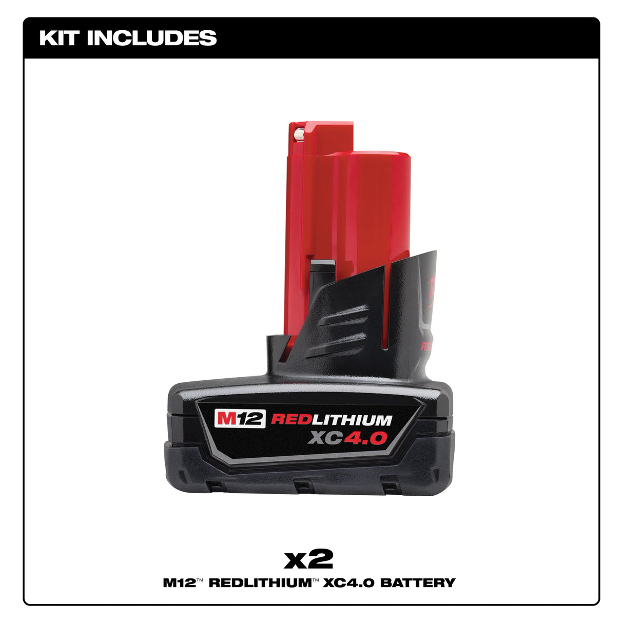 Milwaukee 48-11-2442 M12™ REDLITHIUM™ XC4.0 Battery Two Pack