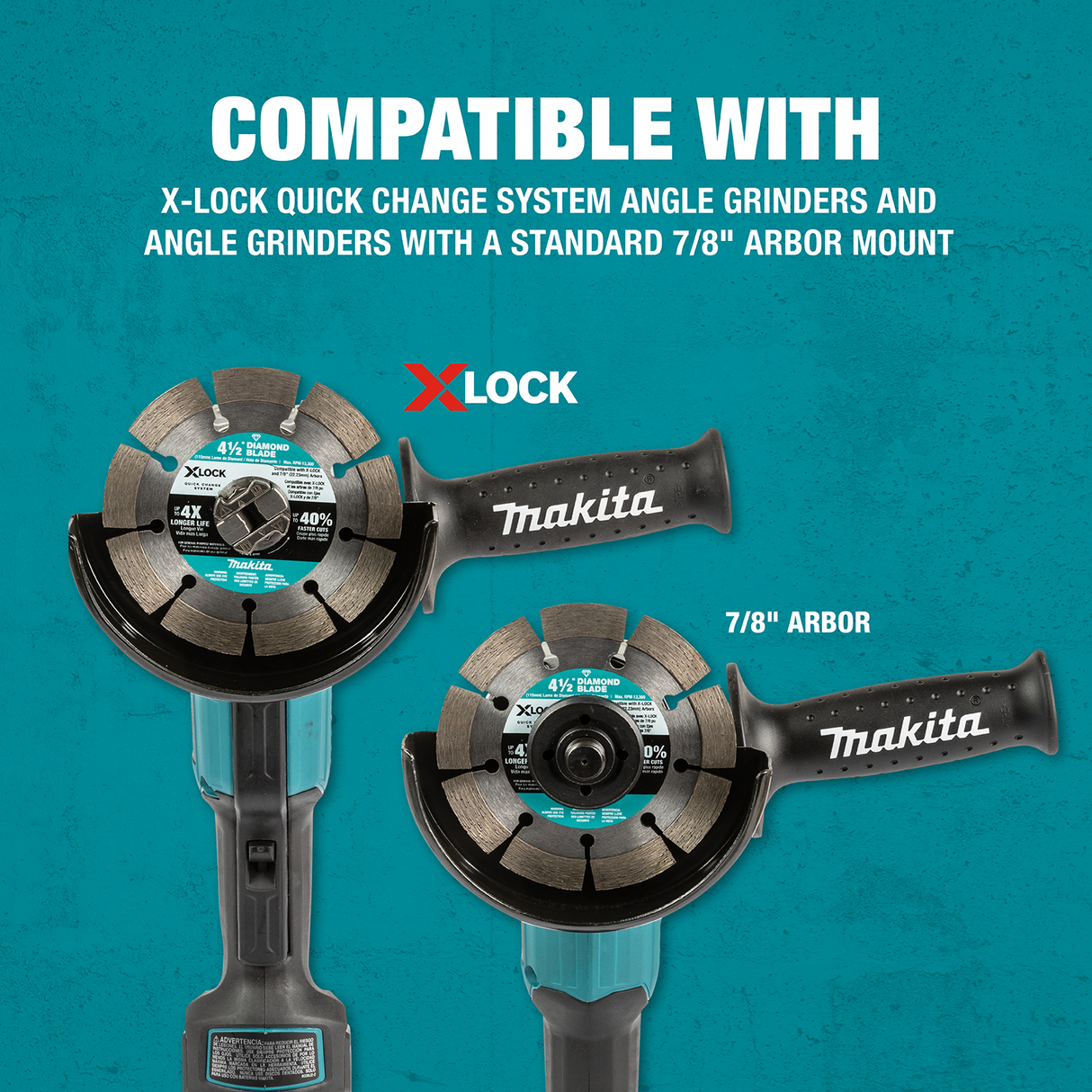 Makita E-07406 X‑LOCK 5" Continuous Rim Diamond Blade for Ceramic and Granite Cutting