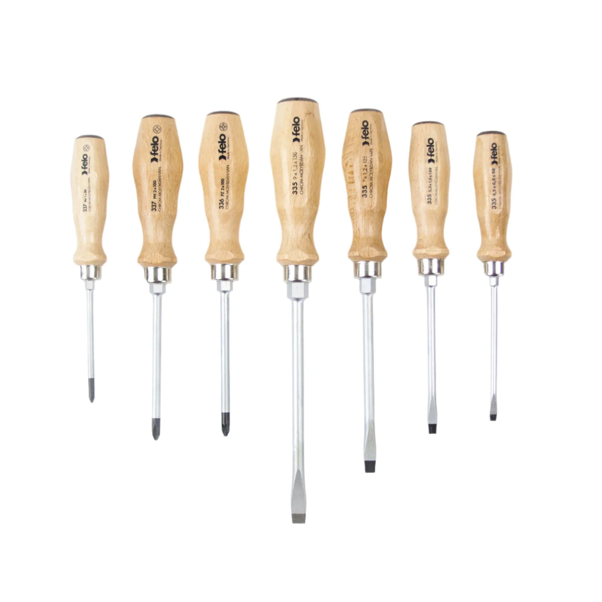 Felo SD Wooden handle Set 7 - pcs. SL/PZ/PH - Mississauga Hardware Centre Inc