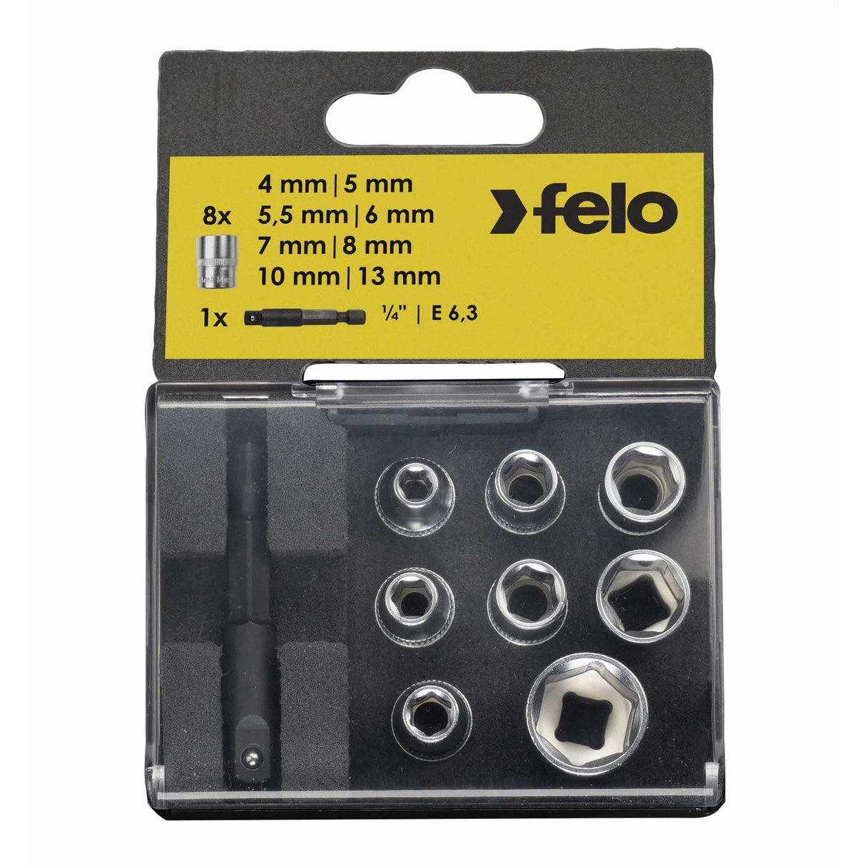 Felo Socket - Box 1/4" 9 - pcs. SW 4 - 13 mm - Mississauga Hardware Centre IncFELO00005798106