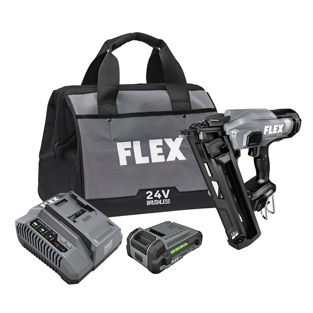 FLEX FX4321A - 1A 16Ga Angled Finish Nailer Kit - Mississauga Hardware Centre Inc