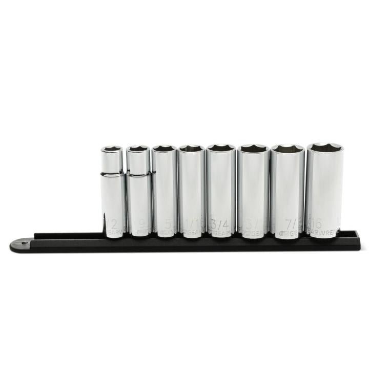 GEARWRENCH 80705 8 Piece 1/2" Drive 6 Point Deep SAE Socket Set - Mississauga Hardware Centre Inc