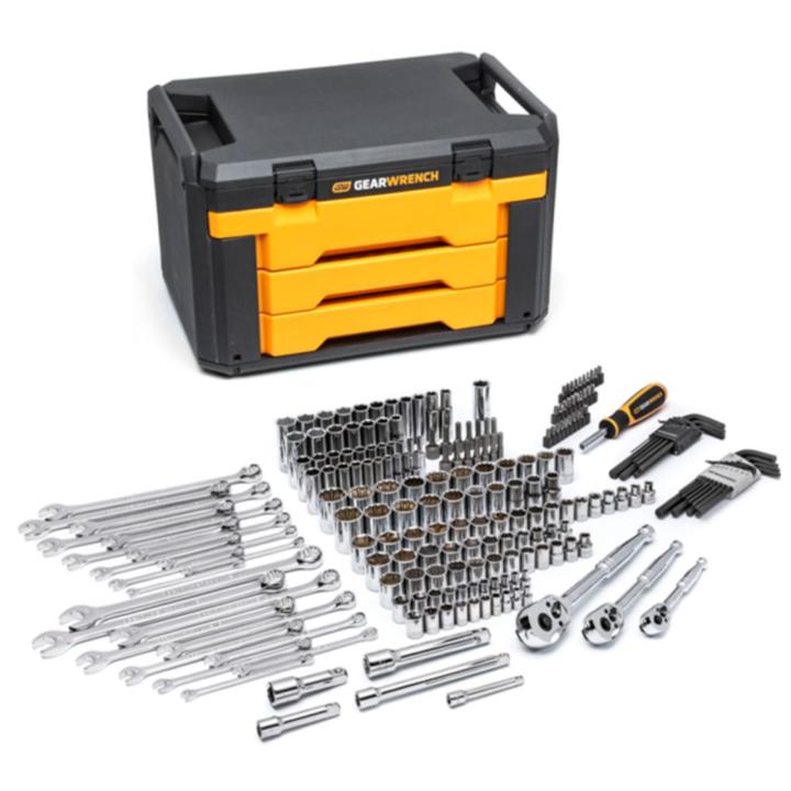 GEARWRENCH 80940 219 Piece Mechanics Tool Set in 3 Drawer Storage Box - Mississauga Hardware Centre Inc