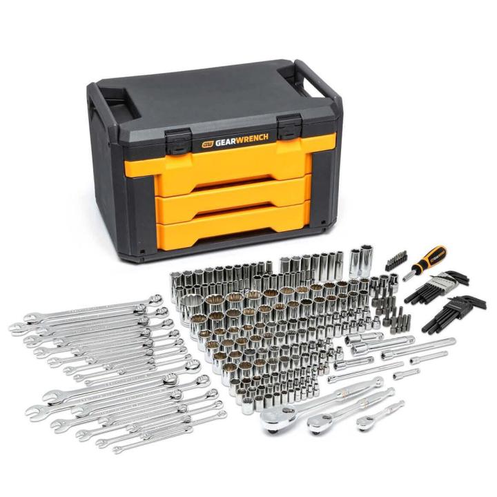 GEARWRENCH 80940 219 Piece Mechanics Tool Set in 3 Drawer Storage Box - Mississauga Hardware Centre Inc