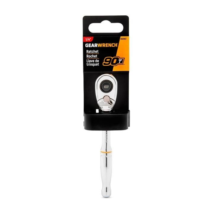 GEARWRENCH 81014T 1/4" Drive 90 - Tooth Quick Release Teardrop Ratchet 5" - Mississauga Hardware Centre Inc