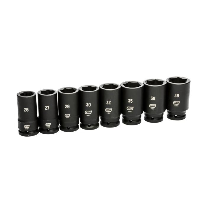 GEARWRENCH 84032 8 Piece 3/4" Drive 6 Point Metric Deep Impact Socket ...