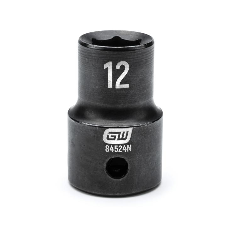 GEARWRENCH 84524N 1/2" Drive 6 Point Standard Impact Metric Socket 12mm ...