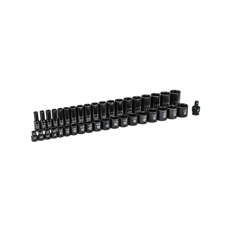 GEARWRENCH 84947N 39 Piece 1/2" Drive 6 Point Standard and Deep Impact SAE Socket Set - Mississauga Hardware Centre Inc