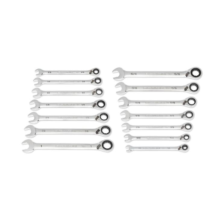 GEARWRENCH 86660 14 Piece 90 - Tooth 12 Point SAE Reversible Ratcheting Wrench Set - Mississauga Hardware Centre Inc