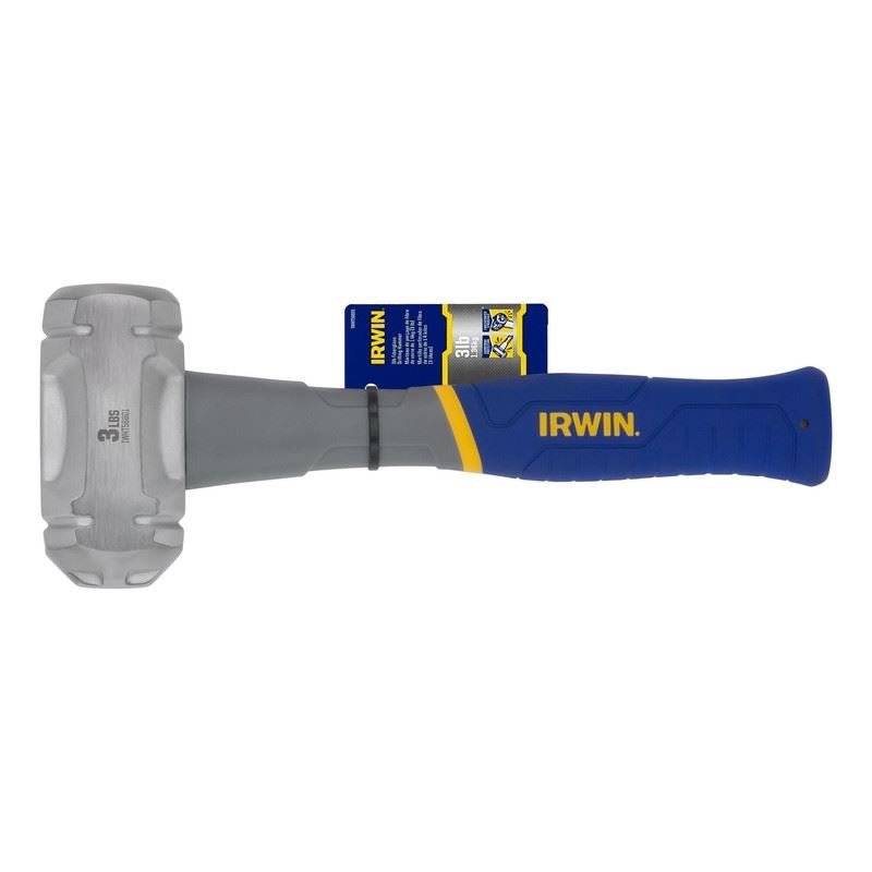 IRWIN IWHT56601 3 lb Polished Face Steel Head Rubber Sledge Hammer - Mississauga Hardware Centre Inc