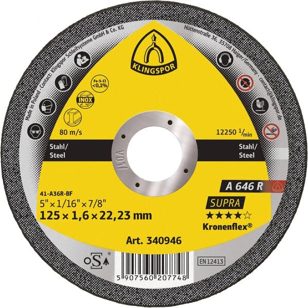 KLINGSPOR 340946 5" x 1/16" x 7/8" Steel Cut-Off Blade