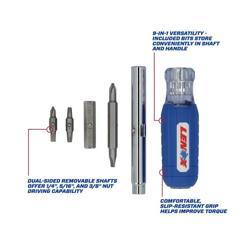 LENOX LXHT68000 9 - IN - 1 Multi - Bit Screwdriver - Mississauga Hardware Centre Inc