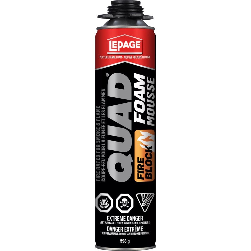 LePage 598g Quad Fire Block Orange Insulating Foam Sealant - Mississauga Hardware Centre Inc