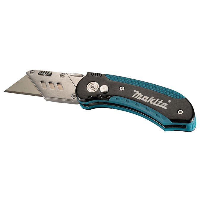 Makita E - 10908 Folding Quick - Change Jobsite Utility Knife w/ 10 Pc. Replacement Blades - Mississauga Hardware Centre Inc